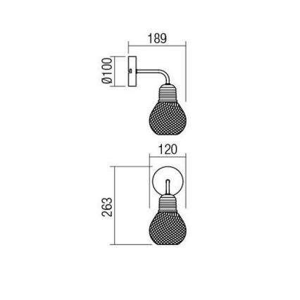 Redo 01-1575 - Applique murale EDISON 1xE27/42W/230V