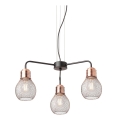 Redo 01-1579 - Suspension sur câble EDISON 3xE27/42W/230V Ø 53 cm noir/cuivré