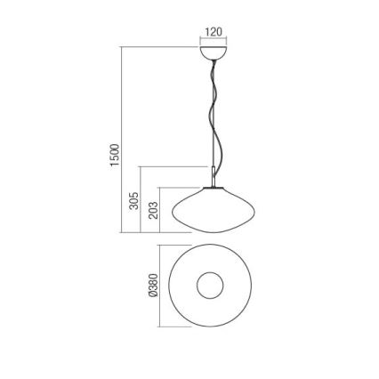 Redo 01-1618 - Suspension filaire ABSOLUTE 1xE27/42W/230V beige