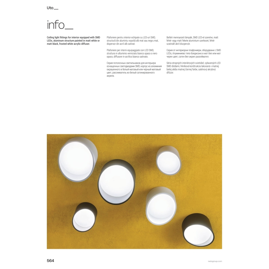 Redo 01-1630 - Spot LED UTO LED/18W/230V, Ø 14 cm, noir