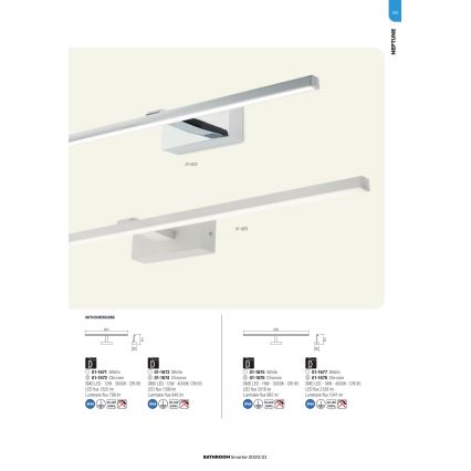Redo 01-1672 - Éclairage pour miroir de salle de bains NEPTUNE LED/12W/230V 60 cm IP44 chrome brillant
