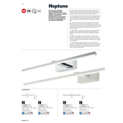 Redo 01-1674 - Éclairage LED pour miroir de salle de bains NEPTUNE LED/12W/230V 60 cm IP44 chrome brillant