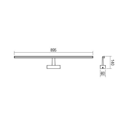 Redo 01-1676 - Eclairage de miroir LED salle de bain NEPTUNE LED/18W/230V IP44