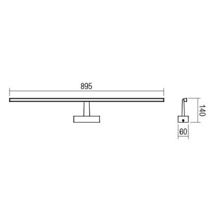 Redo 01-1678 - Eclairage miroir LED salle de bain NEPTUNE 1xLED/18W/230V IP44