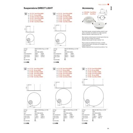 Redo 01-1712 - Suspension fil LED ORBIT LED/55W/230V