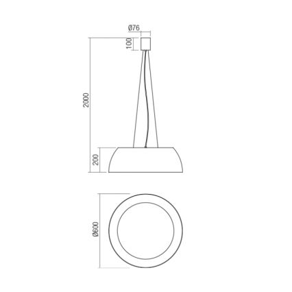 Redo 01-1732 - Suspension filaire LED BLAIR LED/55W/230V 3000K blanc