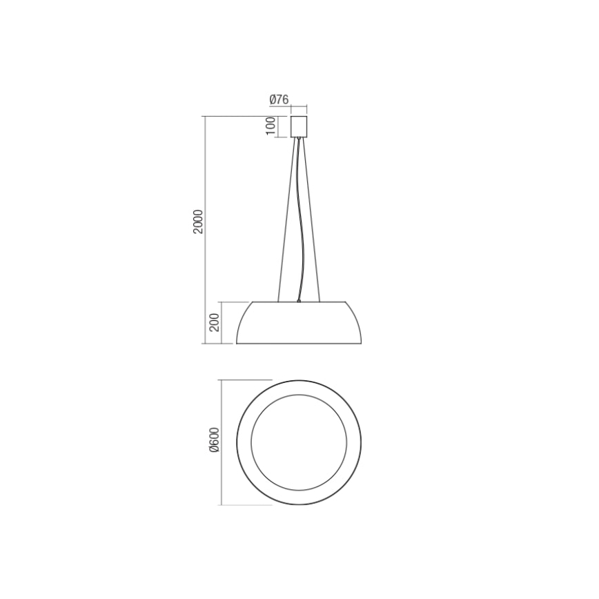 Redo 01-1732 - Suspension filaire LED BLAIR LED/55W/230V 3000K blanc