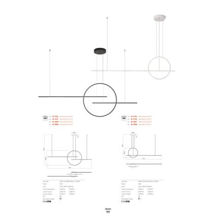 Redo 01-1734 - Suspension filaire à intensité variable LED GIOTTO LED/46W/230V blanc