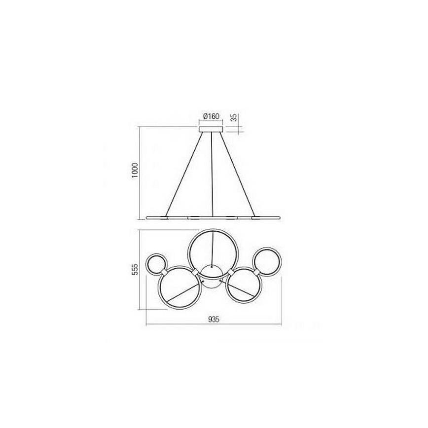 Redo 01-1742 - Suspension fil LED RADIUS LED/45W/230V