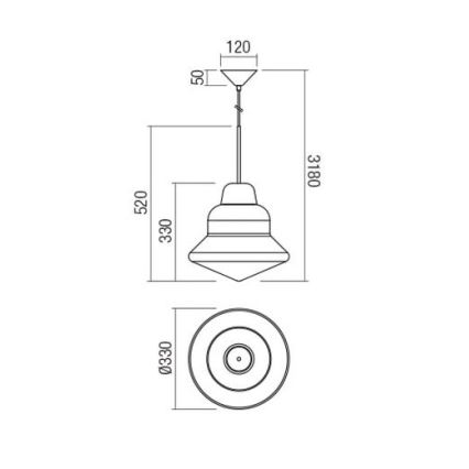 Redo 01-1770 - Suspension filaire AMNO 1x/E27/42W/230V d. 33 cm beige