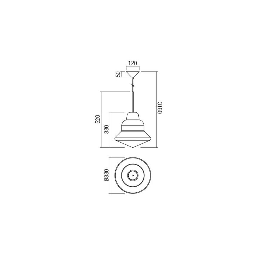 Redo 01-1771 - Suspension filaire AMNO 1x/E27/42W/230V d. 33 cm gris