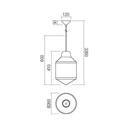 Redo 01-1773 - Suspension filaire AMNO 1x/E27/42W/230V d. 26 cm gris