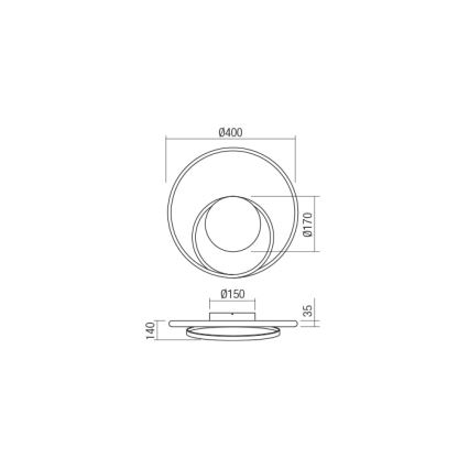 Redo 01-1789 - Applique murale à intensité variable TORSION LED/27W/230V blanc