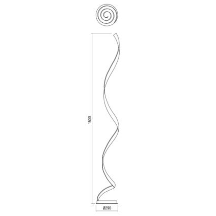 Redo 01-1798 - Lampadaire LED dimmable TORSION LED/24W/230V 3000K bronze