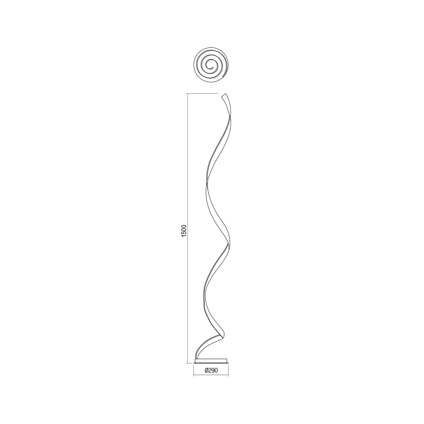 Redo 01-1798 - Lampadaire LED dimmable TORSION LED/24W/230V 3000K bronze