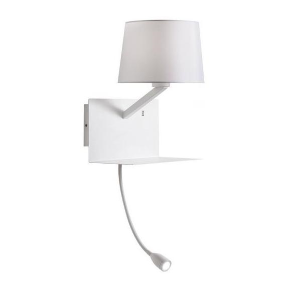 Redo 01-1807 - LED Applique murale avec une petite lampe flexible TOMO 1xE27/42W/230V + LED/3W/230V blanc
