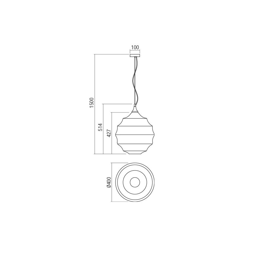 Redo 01-1844 - Suspension filaire SLAG 1xE27/42W/230V d. 40 cm beige