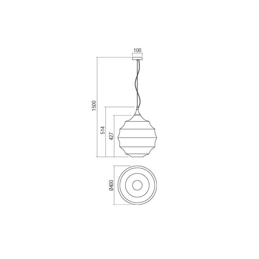 Redo 01-1846 - Suspension filaire SLAG 1xE27/42W/230V d. 40 cm cuivre