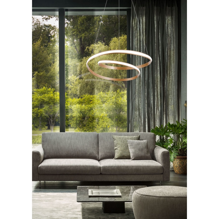 Redo 01-1889 - Lustre LED dimmable sur câble TORSION LED/29W/230V Ø 55 cm, bronze