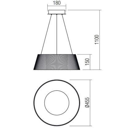 Redo 01-1938 - Suspension filaire SARIS LED/36W/230V anthracite