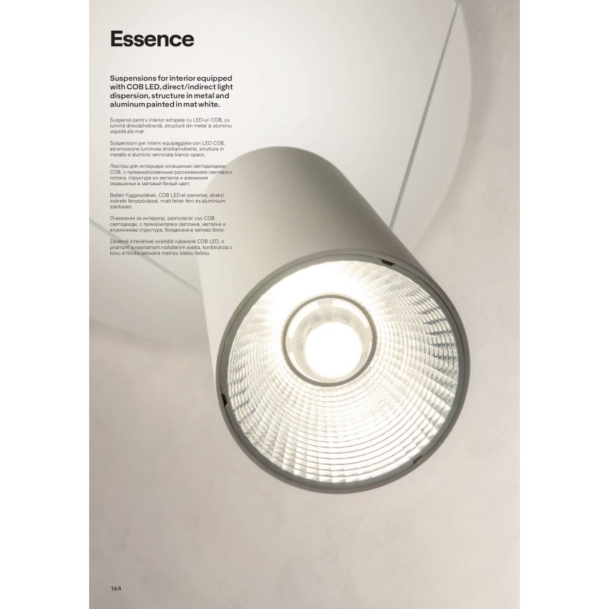 Redo 01-1971 - Suspension filaire à intensité variable ESSENCE LED/36W/230V CRI 90 3000K blanc