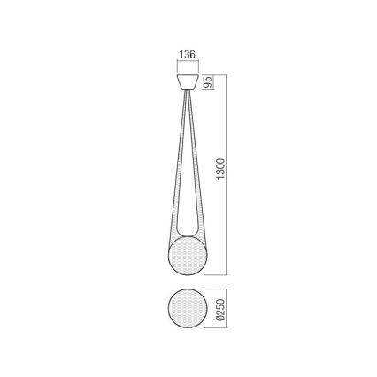 Redo 01-1972 - Suspension filaire LED ALLURIA 1xE27/5W/230V d. 25 cm