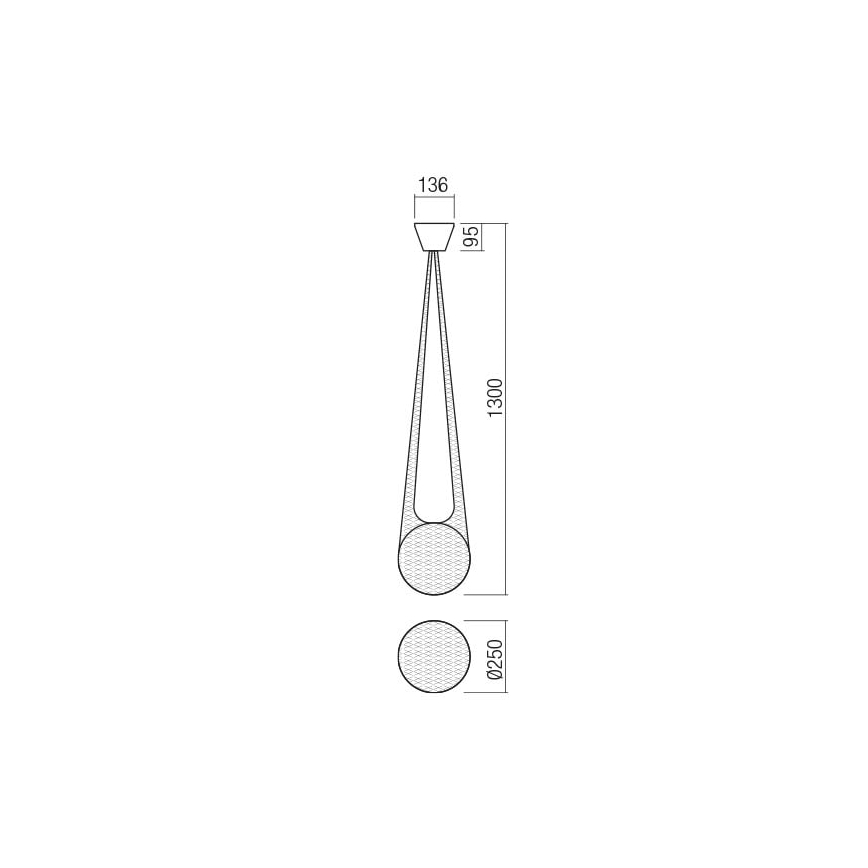 Redo 01-1972 - Suspension filaire LED ALLURIA 1xE27/5W/230V d. 25 cm