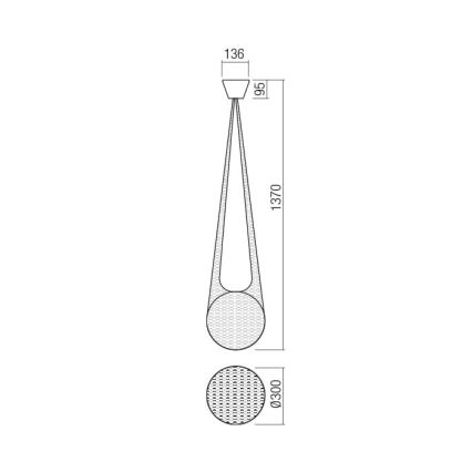 Redo 01-1973 - Suspension filaire LED ALLURIA 1xE27/7W/230V d. 30 cm