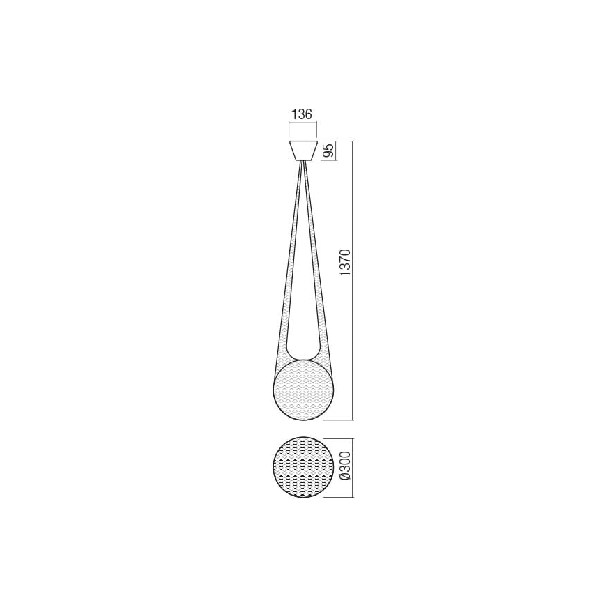 Redo 01-1973 - Suspension filaire LED ALLURIA 1xE27/7W/230V d. 30 cm