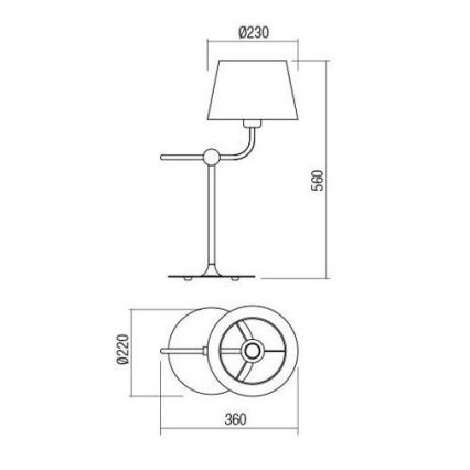 Redo 01-1981 - Lampe de table MORRIS 1xE27/42W/230V noire