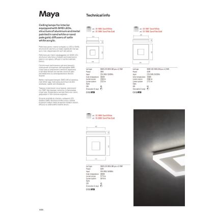 Redo 01-1998 - Plafonnier LED dimmable MAYA LED/42W/230V 42,5x42,5 cm doré