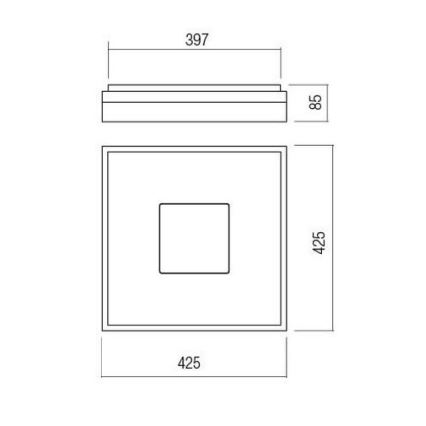 Redo 01-1998 - Plafonnier LED dimmable MAYA LED/42W/230V 42,5x42,5 cm doré