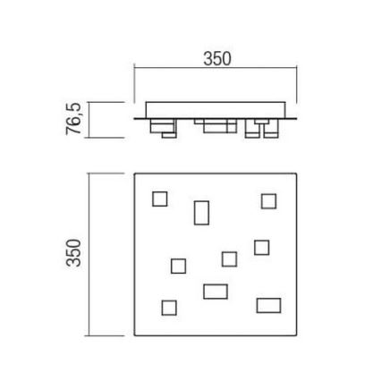 Redo 01-2014 - Plafonnier PIXEL LED/27W/230V 3000K 35x35 cm blanc