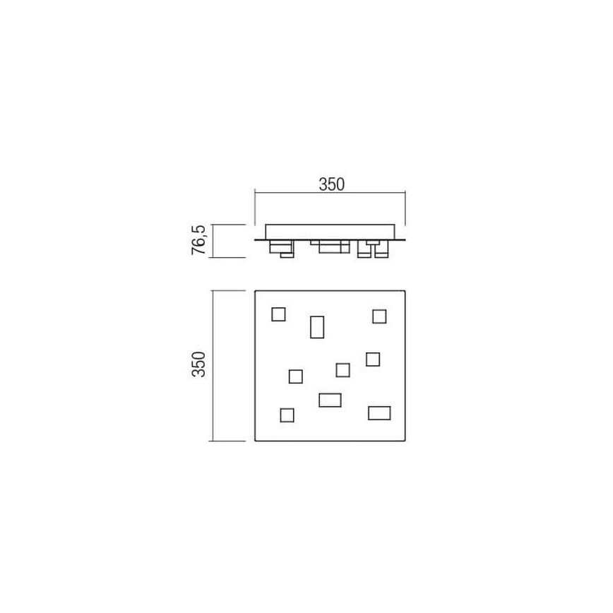 Redo 01-2014 - Plafonnier PIXEL LED/27W/230V 3000K 35x35 cm blanc