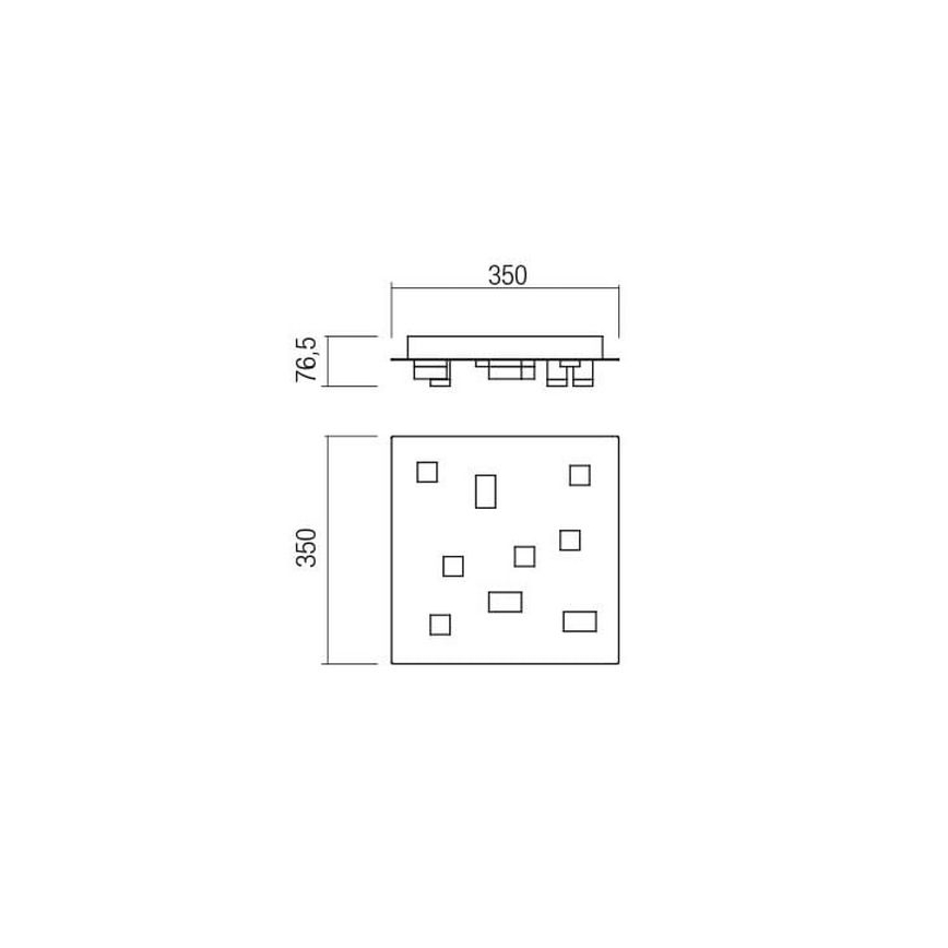 Redo 01-2015 - Plafonnier PIXEL LED/27W/230V 3000K 35x35 cm noir