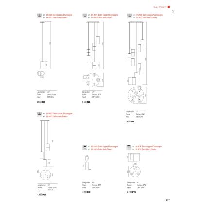Redo 01-2027 - Suspension filaire IWI 9xE27/42W/230V noir
