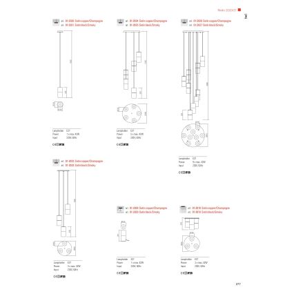 Redo 01-2027 - Suspension filaire IWI 9xE27/42W/230V noir