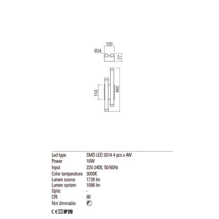 Redo 01-2033 - Applique murale MADISON 4xLED/4W/230V doré