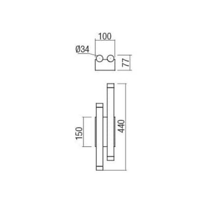 Redo 01-2034 - Applique murale MADISON 4xLED/4W/230V cuivre