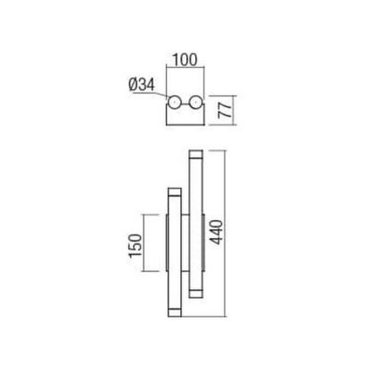 Redo 01-2035 - Applique murale MADISON 4xLED/4W/230V noir