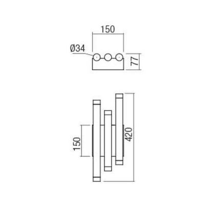 Redo 01-2036 - Applique murale MADISON 6xLED/4W/230V doré