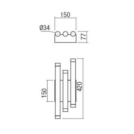 Redo 01-2037 - Applique murale MADISON 6xLED/4W/230V cuivre