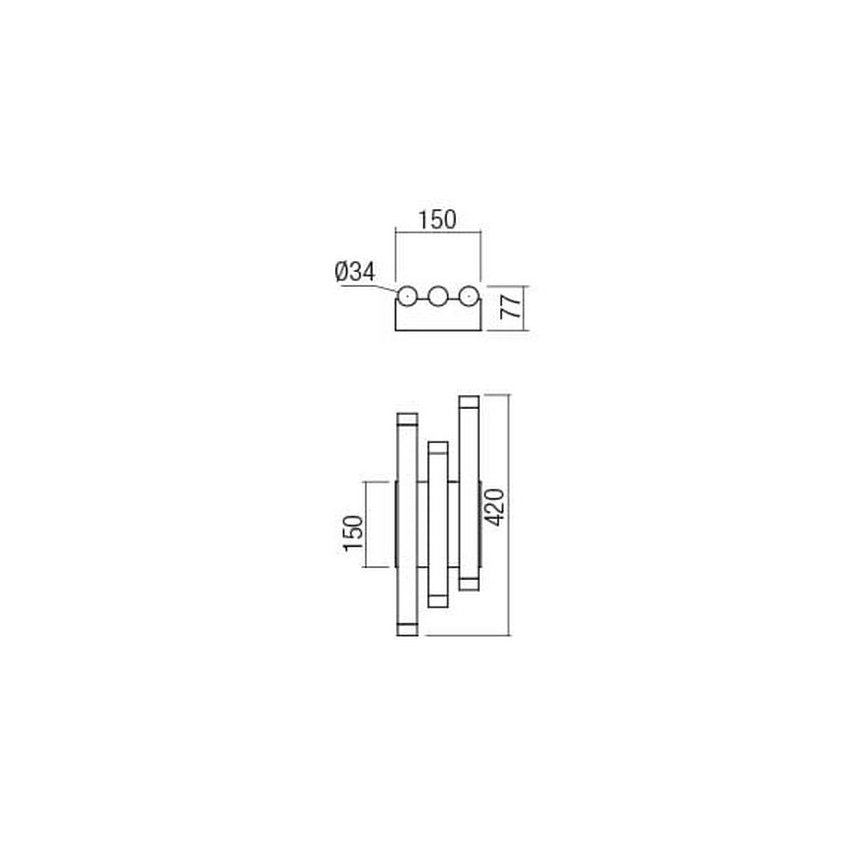 Redo 01-2038 - Applique murale MADISON 6xLED/4W/230V noir