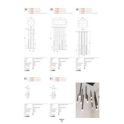 Redo 01-2039 - Plafonnier MADISON 9xLED/4W/230V doré