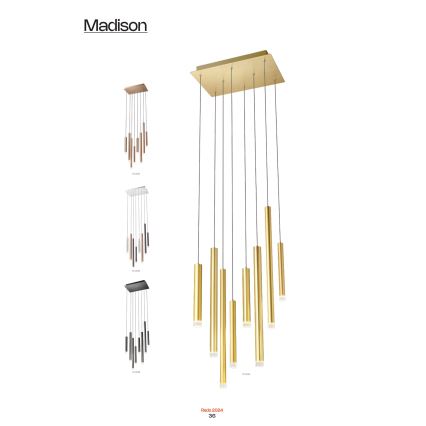 Redo 01-2046 - Suspension filaire MADISON 8xLED/4W/230V doré