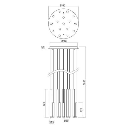 Redo 01-2058 - Suspension filaire MADISON 16xLED/4W/230V doré