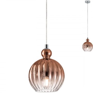 Redo 01-2064 - Suspension sur câble PLUMEN 1xE14/42W/230V Ø 15 cm cuivre