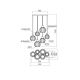 Redo 01-2070 - Suspension filaire PLUMEN 6xE14/42W/230V cuivre