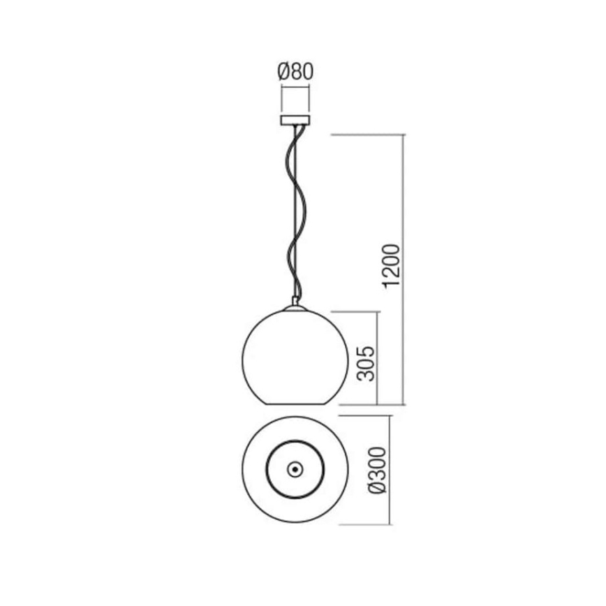 Redo 01-2076 - Suspension filaire BOWL 1xE27/42W/230V d. 30 cm cuivre