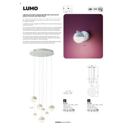 Redo 01-2125 - Applique murale LUMO LED/6W/230V blanc